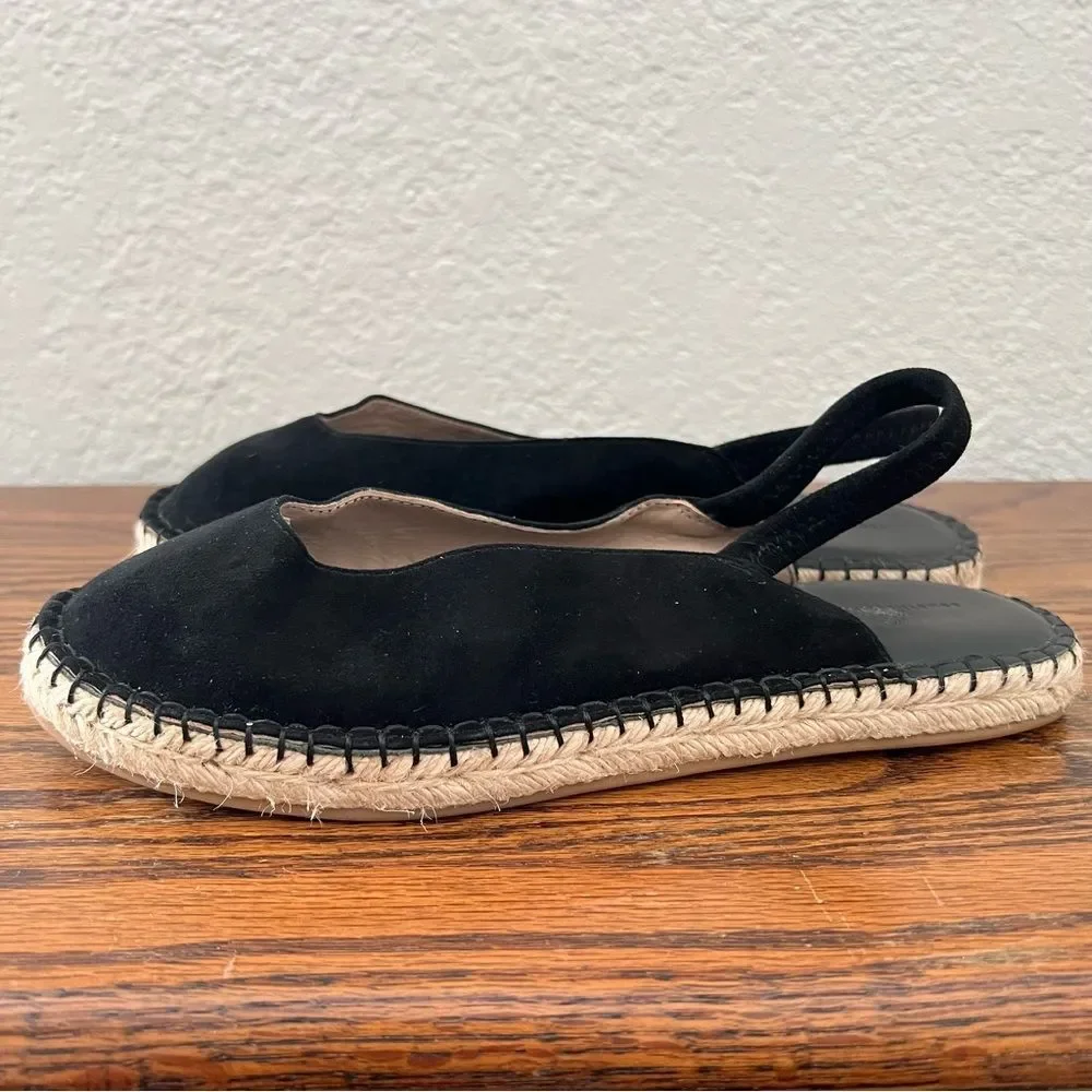 Something Navy Black Suede Espadrille Slingback Espadrilles